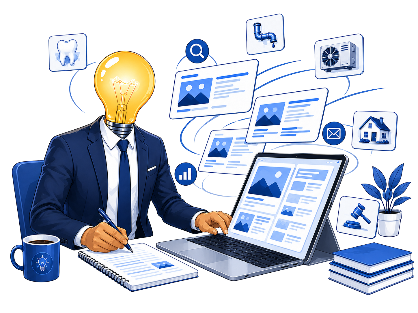 Bright Marketing Solutions team at work writing insights across every industry we serve